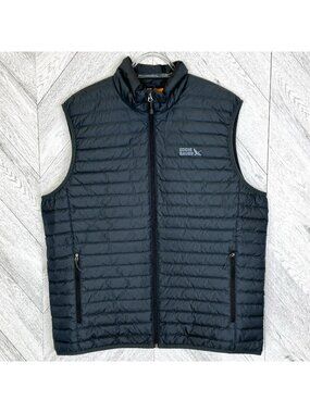 Eddie Bauer EB 650 Down Puffer Vest Dark Gray Mens Size Large Outdoor Gorpcore